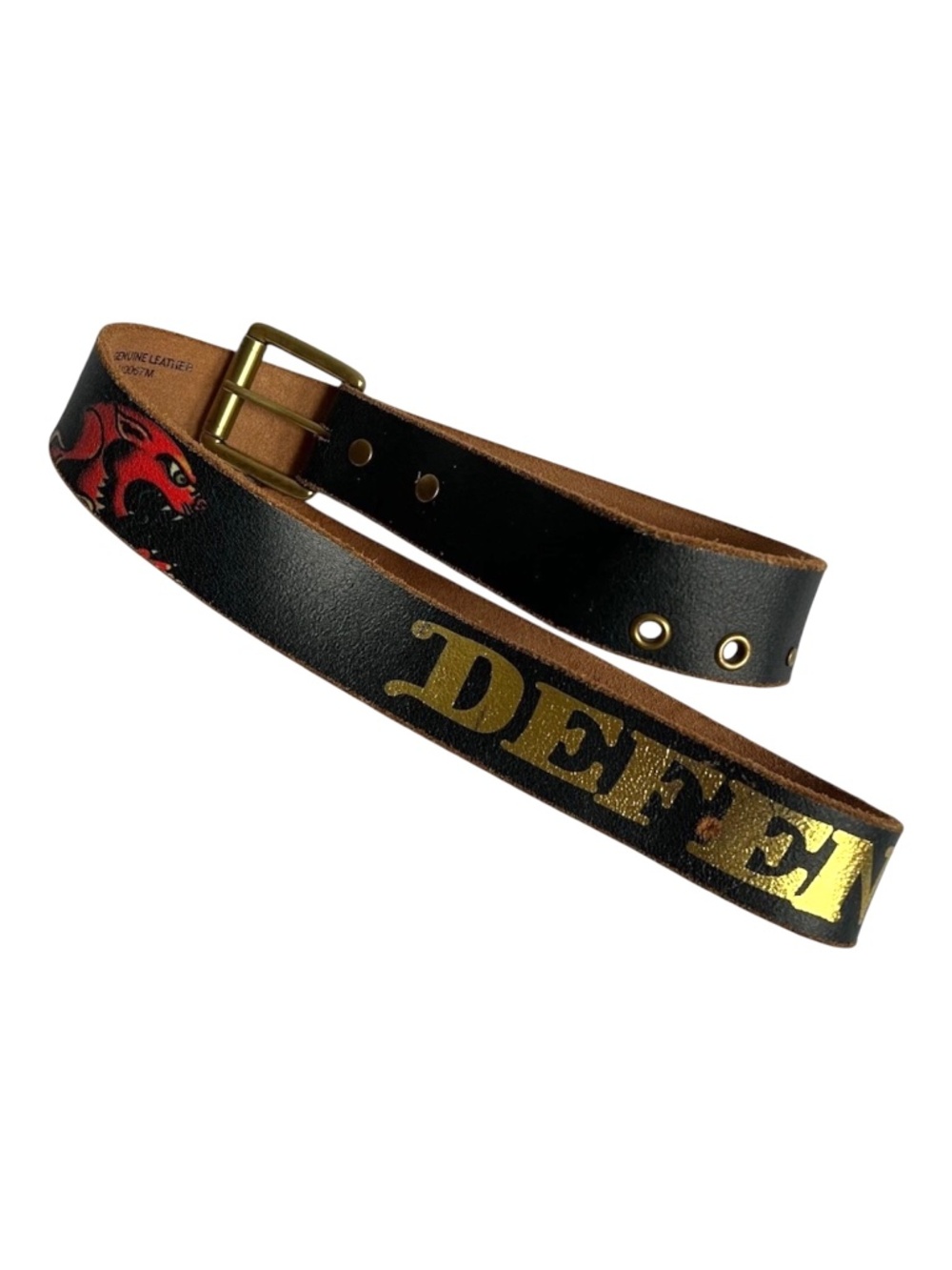 Vintage Ed Hardy Defender Handmade Genuine Leather Belt Studs EH0067M Sz Medium